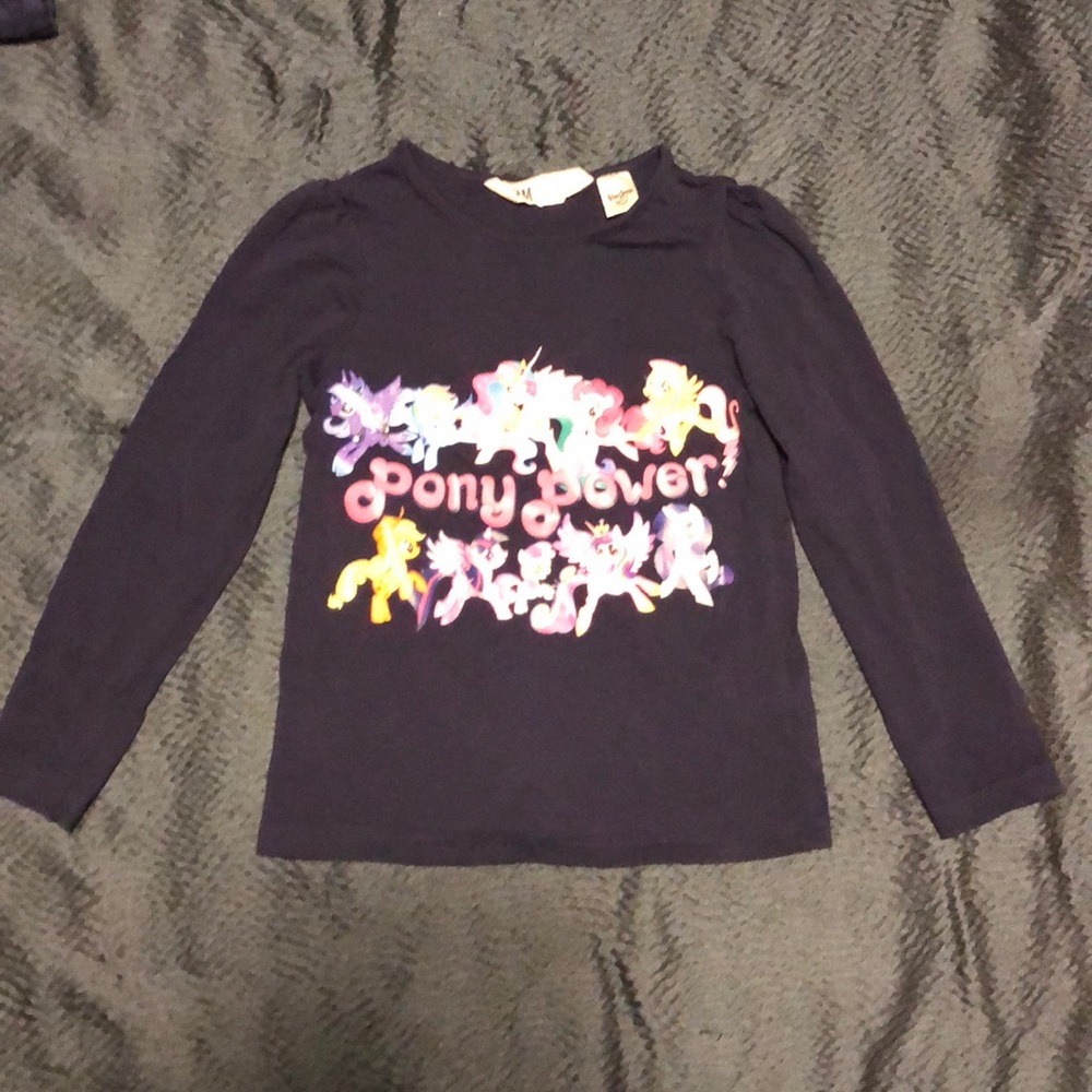 Pony Power navy blue little girls shirt